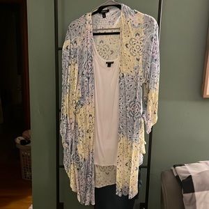 Torrid powder blue and yellow kimono